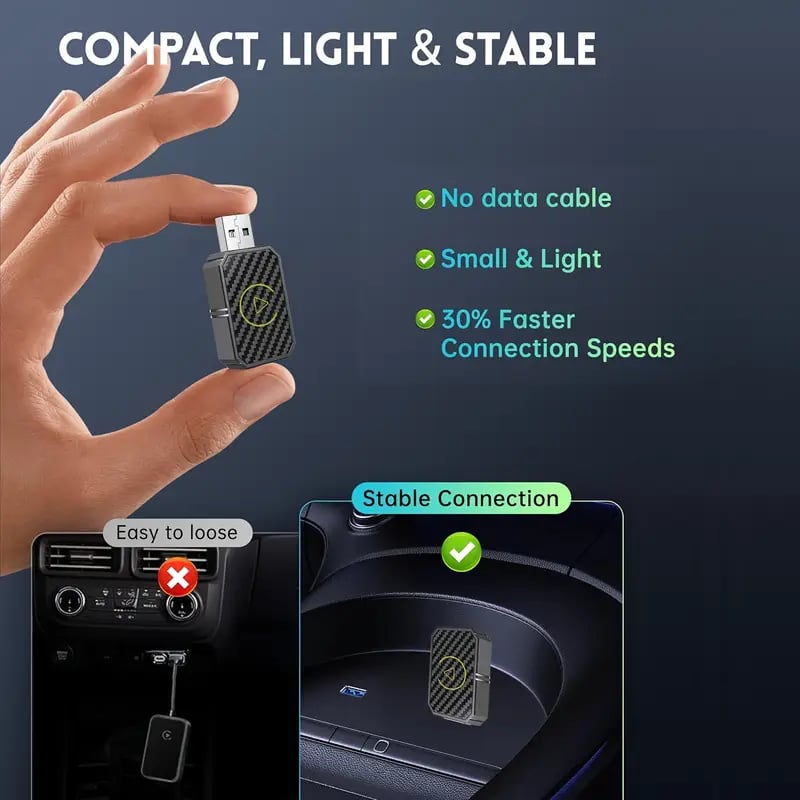 1pc 2 in 1 usb c dongle for iphone portable supports phone calls navigation universal built in wireless technology without battery details 3