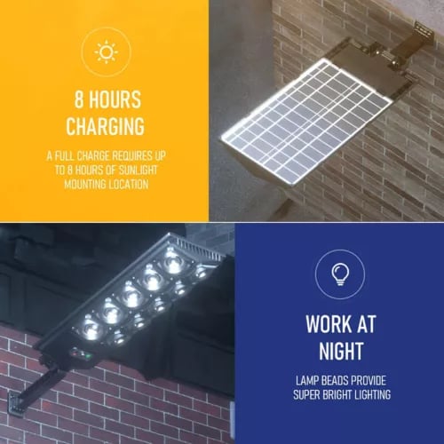 Commercial 1000000LM LED Outdoor Dusk to Dawn Solar Street Light Road Area Lamp - 第 6 张/共 12 张