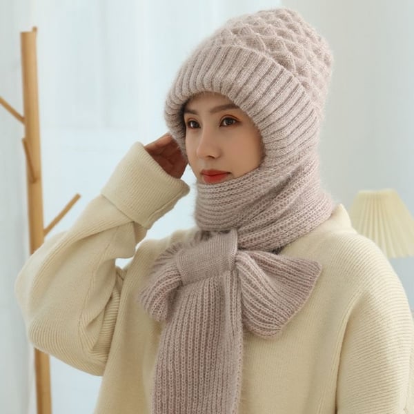 Versatile Knitted Hooded Scarf
