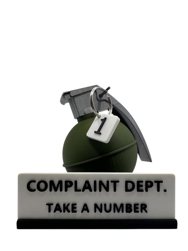 Complaint Department Desk Sign – 3D Printed Gag Gift