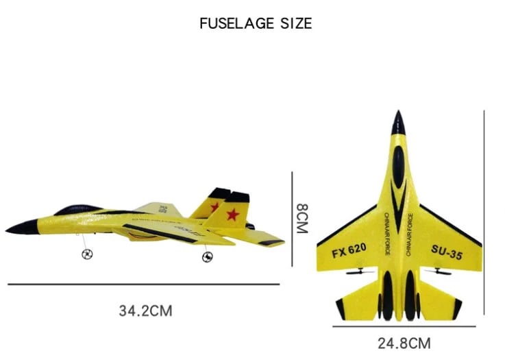 SU-35 Remote Control Jet – 2.4GHz RC Foam Glider Plane with 2 Batteries