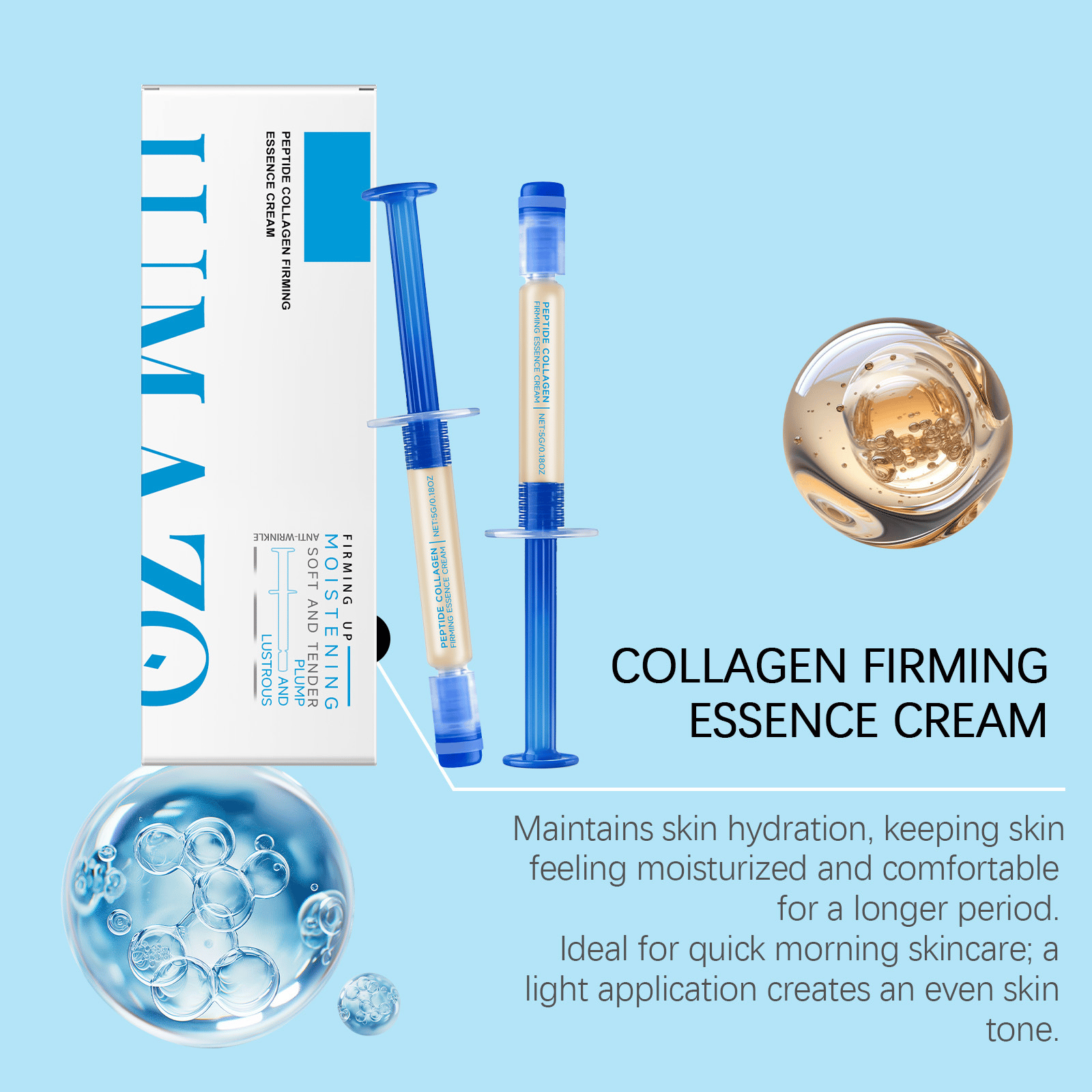 Luhaka®Polypeptide Collagen Elastic Essence Cream Moisturizing Hydrating Firming Low Irritating Serum