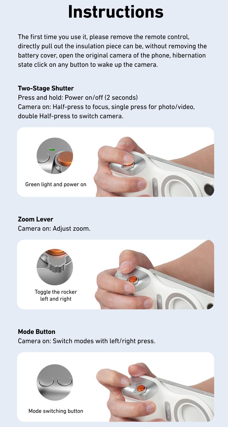 【TikTokShopBlackFriday】TELESIN Magnetic Phone Camera Grip with Wireless Shutter – DSLR-Style Handle for iPhone & Android, 1/4" Screw, Ergonomic Design, Perfect for Vlogging, Selfies, and Steady Shots, Compatible with iPhone 17