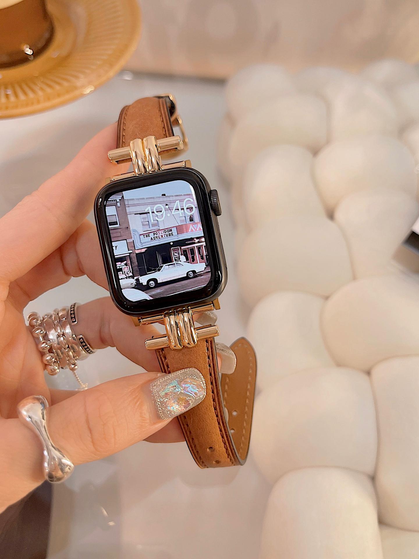 Leather women apple watch band nbvab