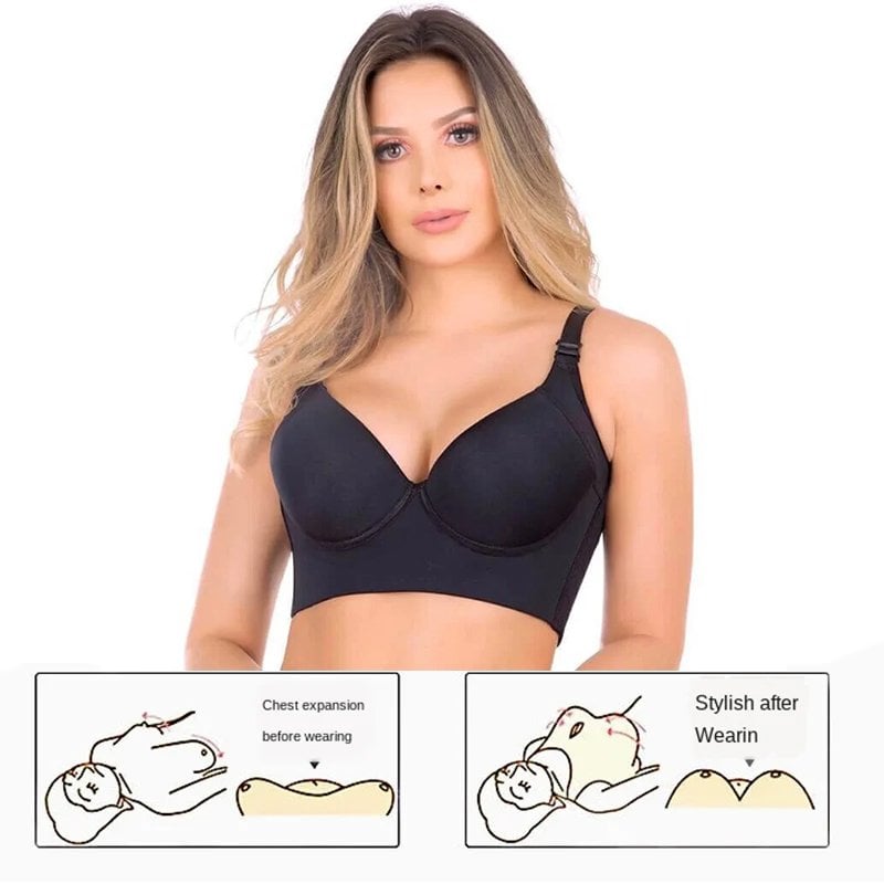 🔥HOT SALE - 49% OFF🔥Deep Cup Bra Hide Back Fat With Shapewear