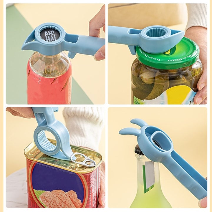 HINGED ALL SIZE JAR OPENER W/BOTTLE OPENER