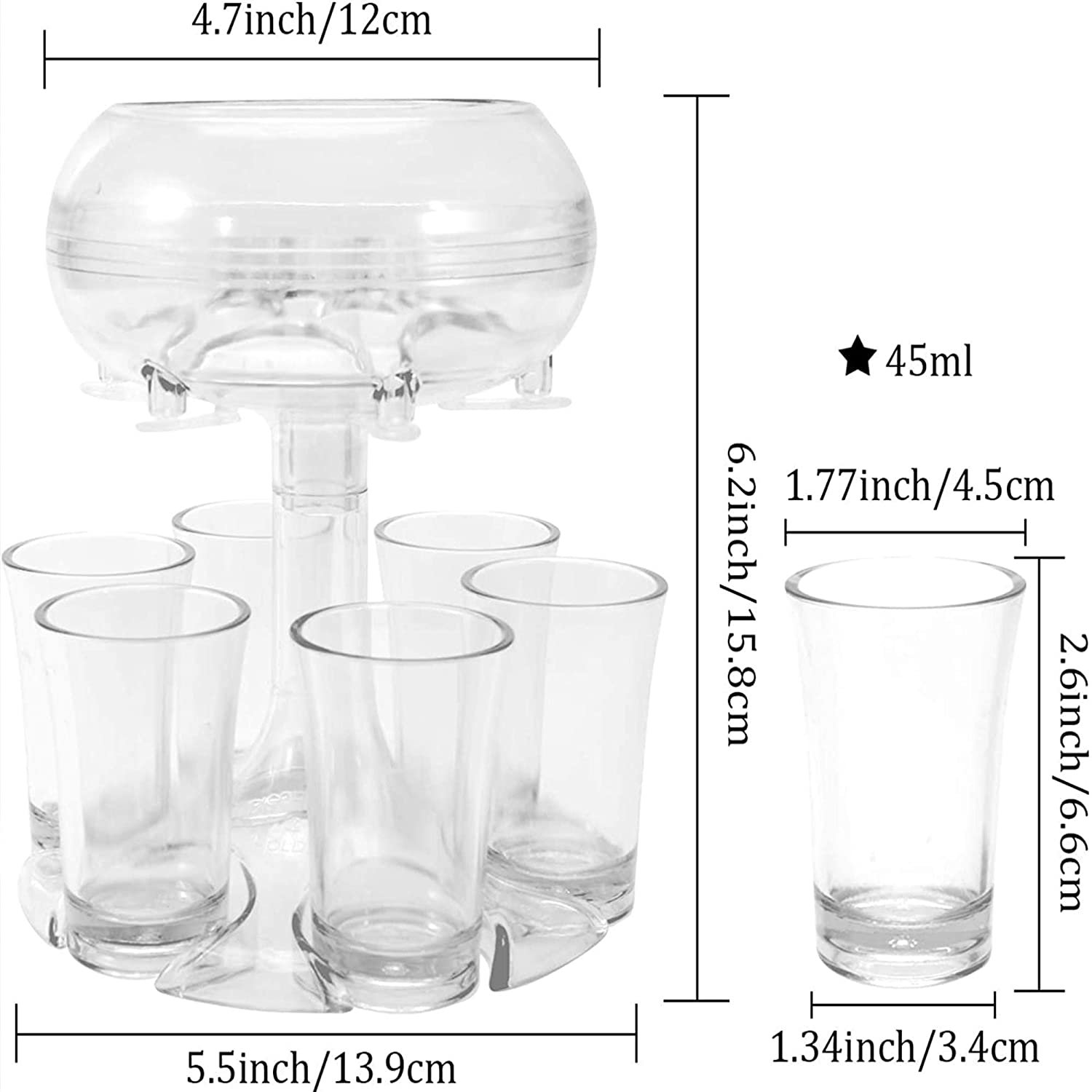 6 Shot Glass Dispenser and Holder