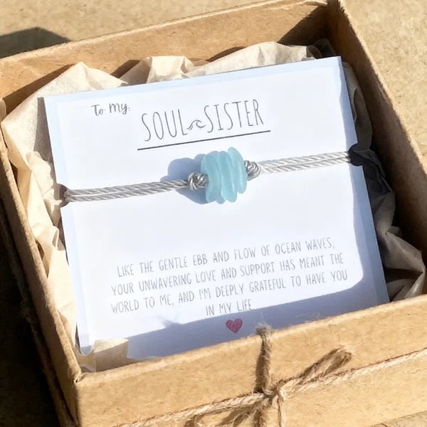 🎄Christmas Sale 70% OFF!!🌊💕Soul Sister "Sea Glass" Bracelet🎁