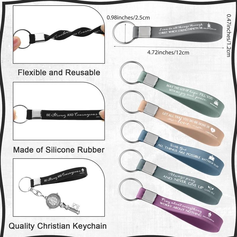 24/36/100Pcs Bible Verse Keychain Christian Trendy Keychain Wristlet for Men and Women Religious Party Gift Inspirational Christian Gifts for Students Teacher Back to School Gift Religious Baptism Gift