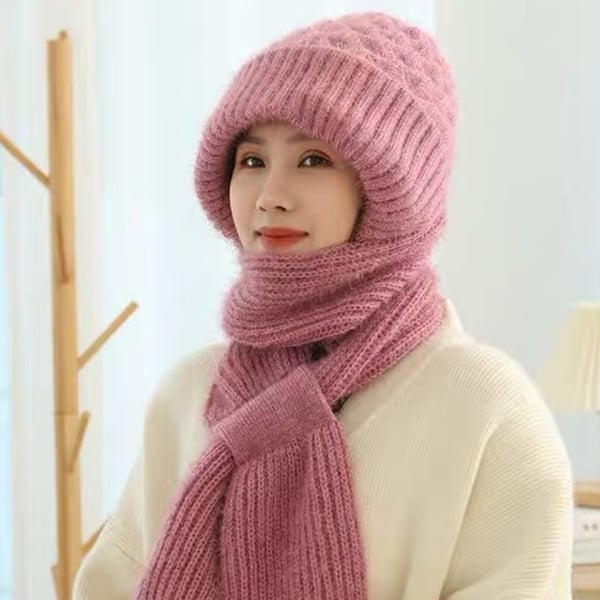 Versatile Knitted Hooded Scarf
