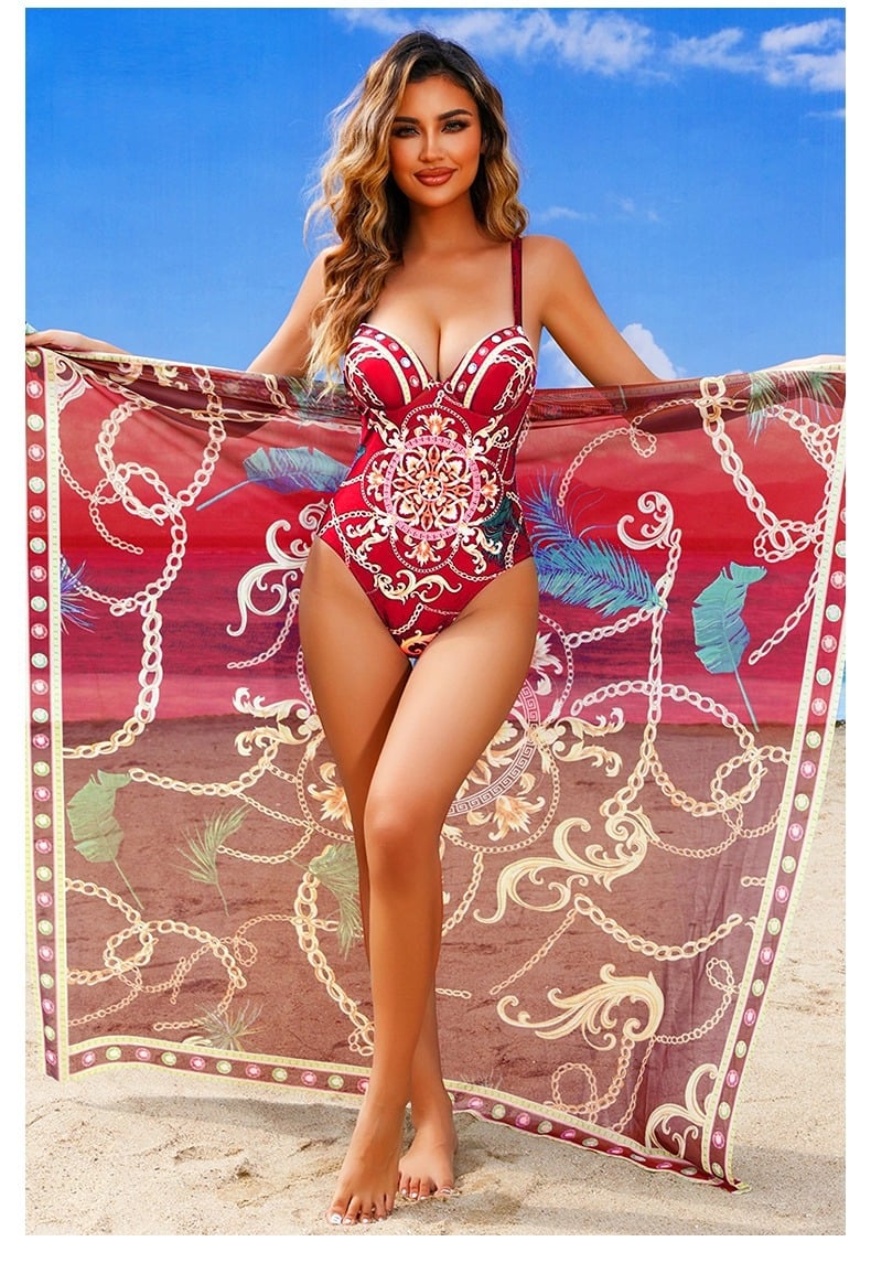 Multi-Colors - Tummy Control Floral Print Swimsuit Sets