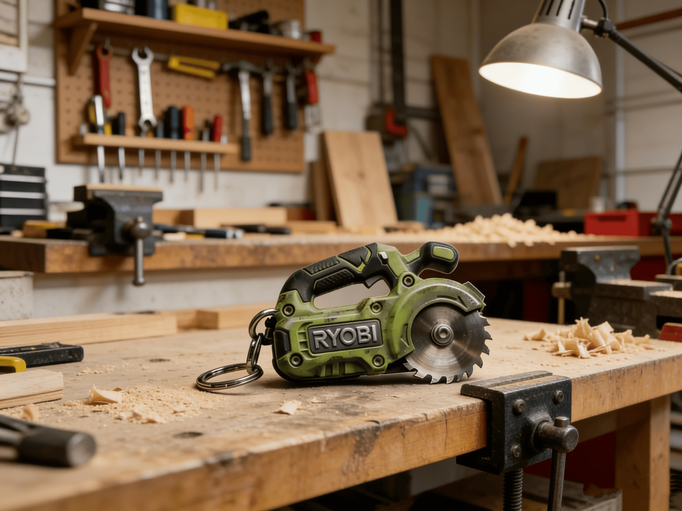 🪚2-in-1 Ryobi-Inspired Mini Saw Keychain: Real Micro Cutting Tool + Tool Enthusiast Collectible