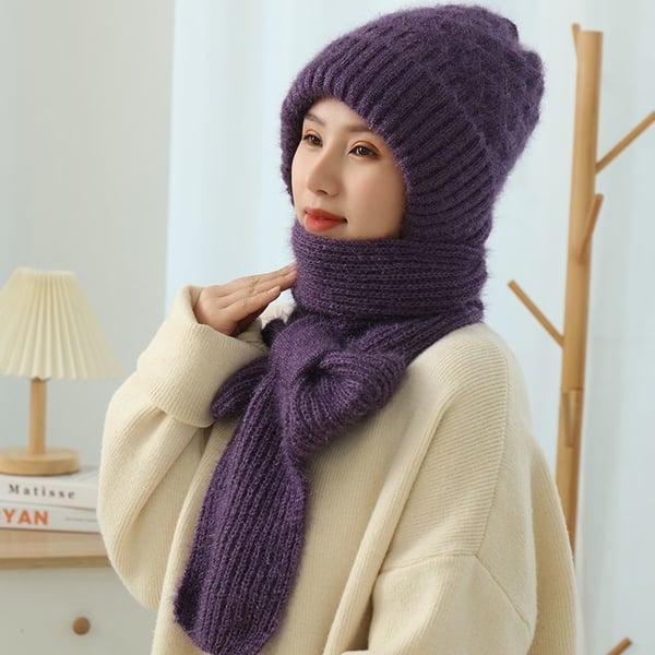 Versatile Knitted Hooded Scarf