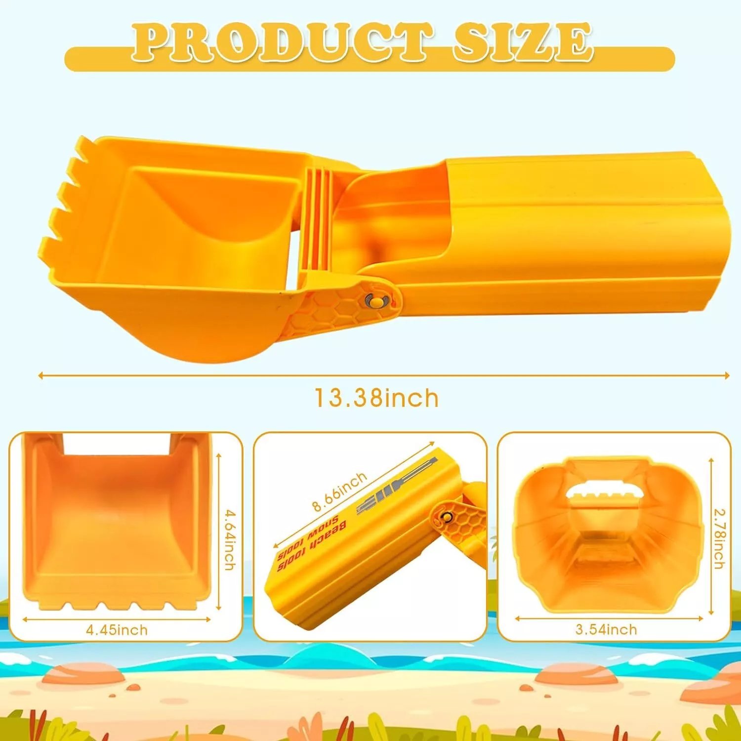 Excavator Hand Sand Digger Toys for Kids,Fun Plastic Sandbox Shovels for Toddler - Picture 3 of 6
