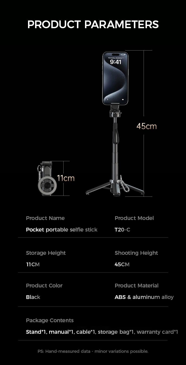 4-in-1 Multifunctional 360° Rotation Magnetic Selfie Stick