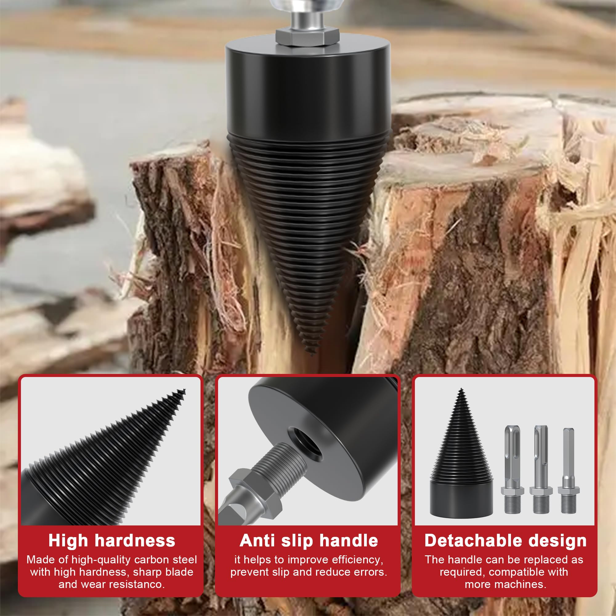 wood splitting demonstration