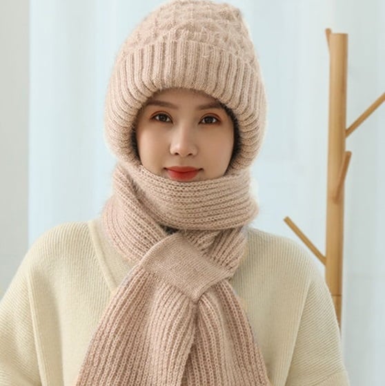 Versatile Knitted Hooded Scarf