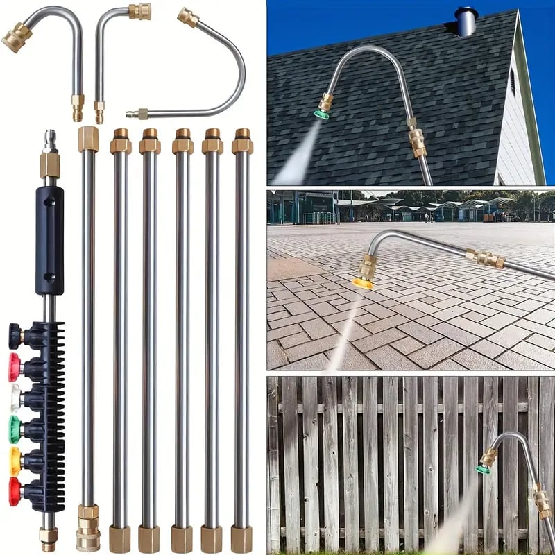 10pcs set high pressure washer extension wand 1 4 quick connect power washer lance with 6 nozzle tips 30 90 120 gutter cleaning curved rod 4000 psi uesd for roof drainage ditch exterior walls 6 10pcs set high pressure washer extension wand 1 4 quick connect power washer lance with 6 nozzle tips 30 90 120 gutter cleaning curved rod 4000 psi uesd for roof drainage ditch exterior walls 6