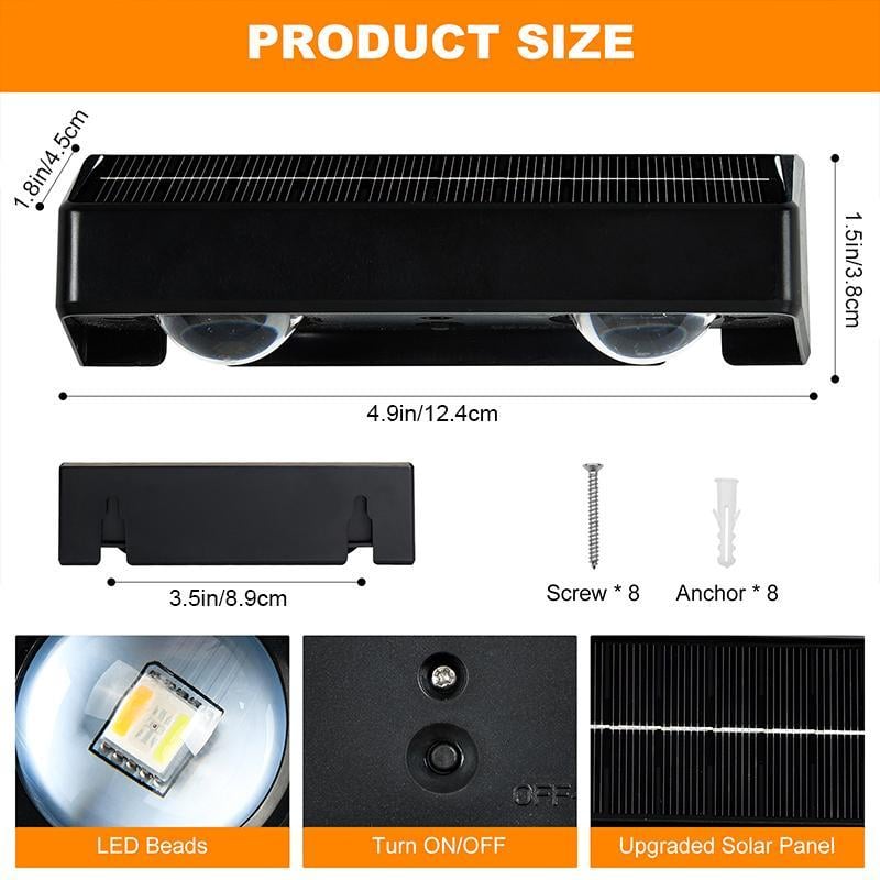 Product Introduction of Modern Solar Powered Fence Lights, Outdoor IP65 Waterproof LED Lights, Permanent Outdoor Lights RGB Garden Decorative Light with Accessories for Outside Wall, Deck, Patio, Yard, Home Decoration 13