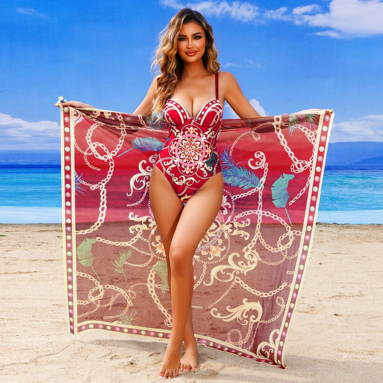 Multi-Colors - Tummy Control Floral Print Swimsuit Sets