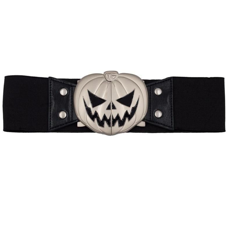 🔥LAST DAY 50% OFF-Elastic Waist Belt Trick Or Treat Pumpkin Black👻