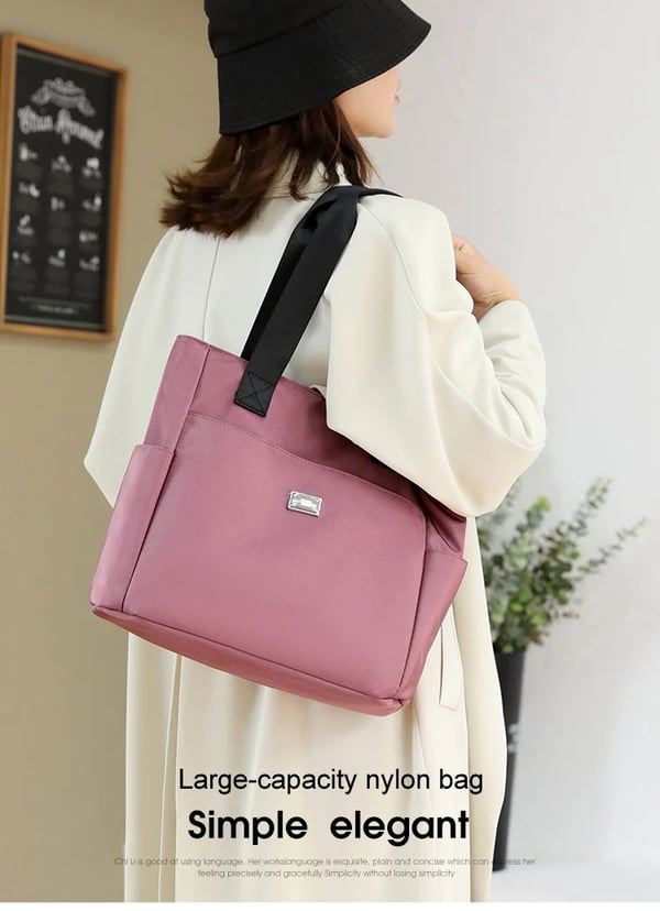 Large Capacity Water Repellent Multi Pocket Nylon Shoulder Bag