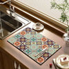 Retro Quick-Drying Water-Draining Mat for Kitchen Bar Countertops Retro Quick-Drying Water-Draining Mat for Kitchen Bar Countertops