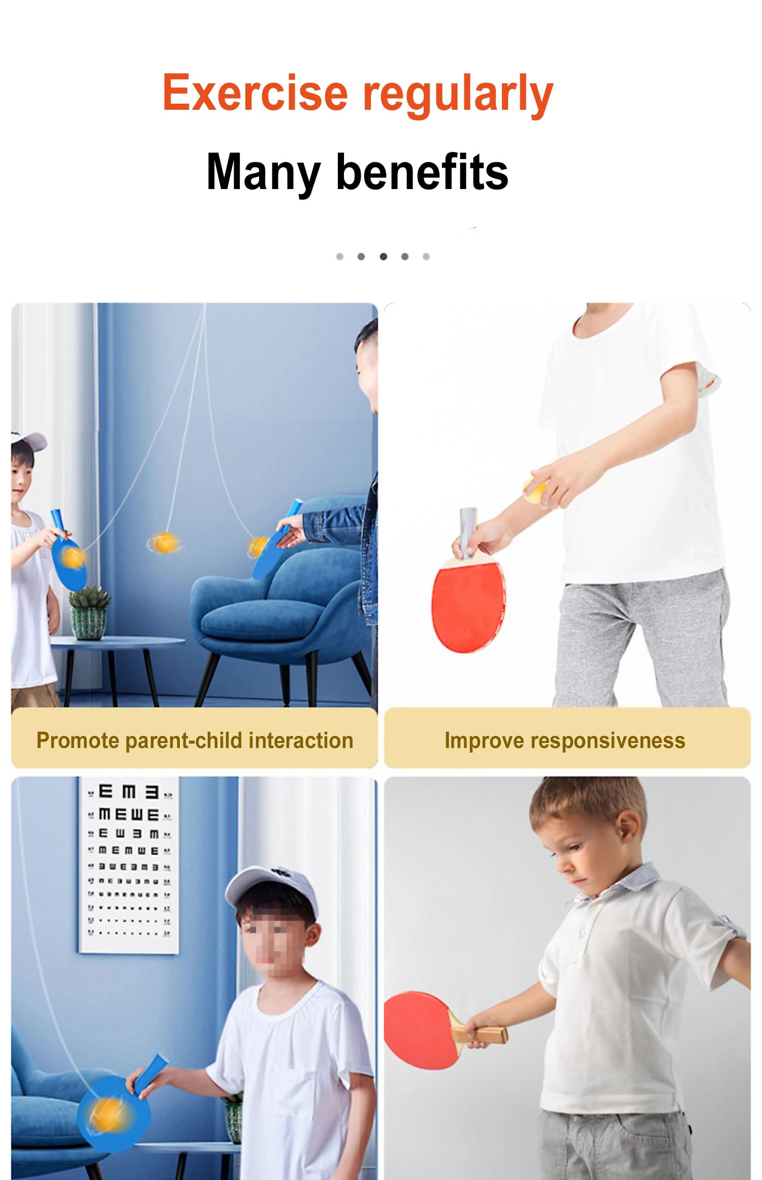 Ping-pong portable à suspendre en intérieur - Pour entraînement -  Interaction des enfants