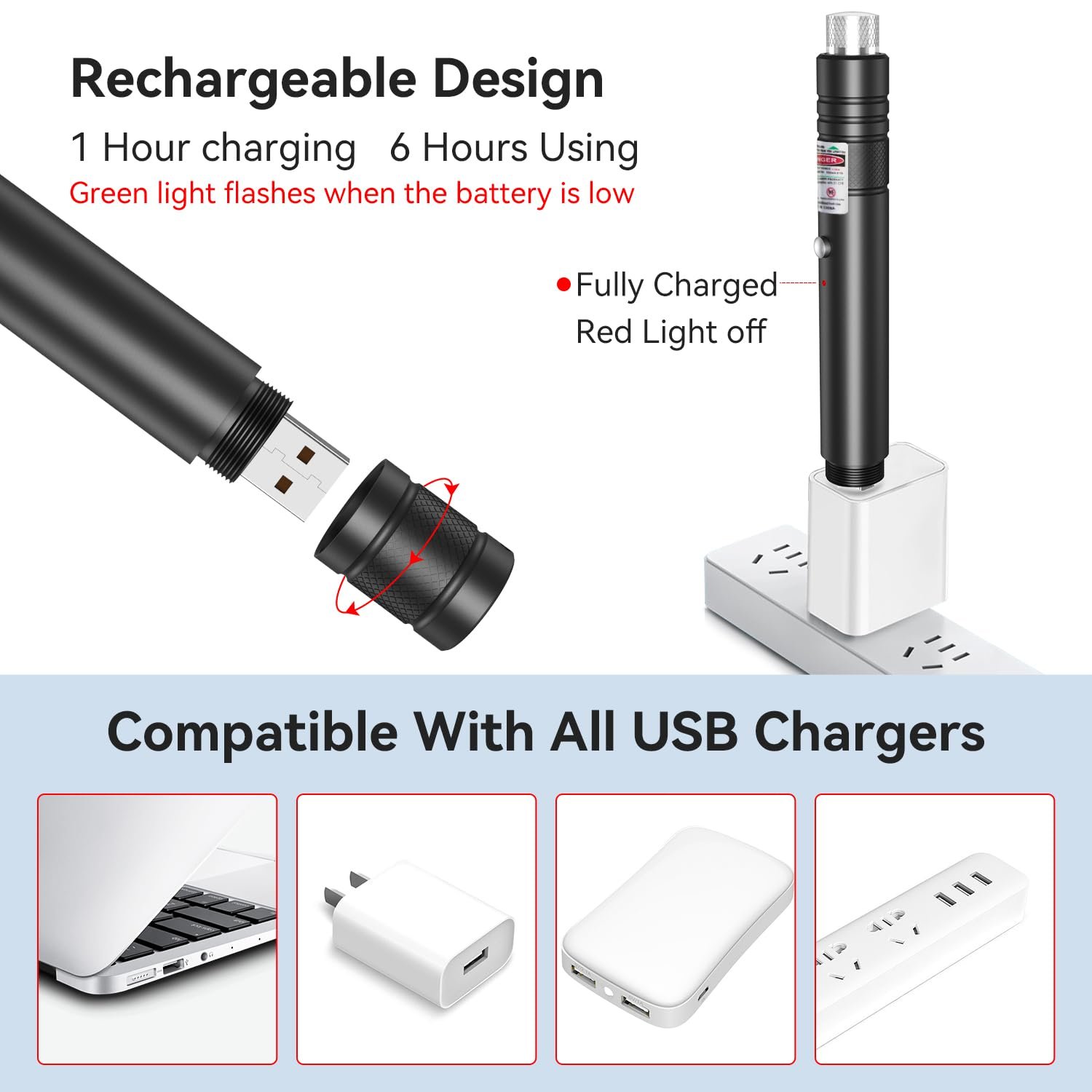 usb rechargeable green laser