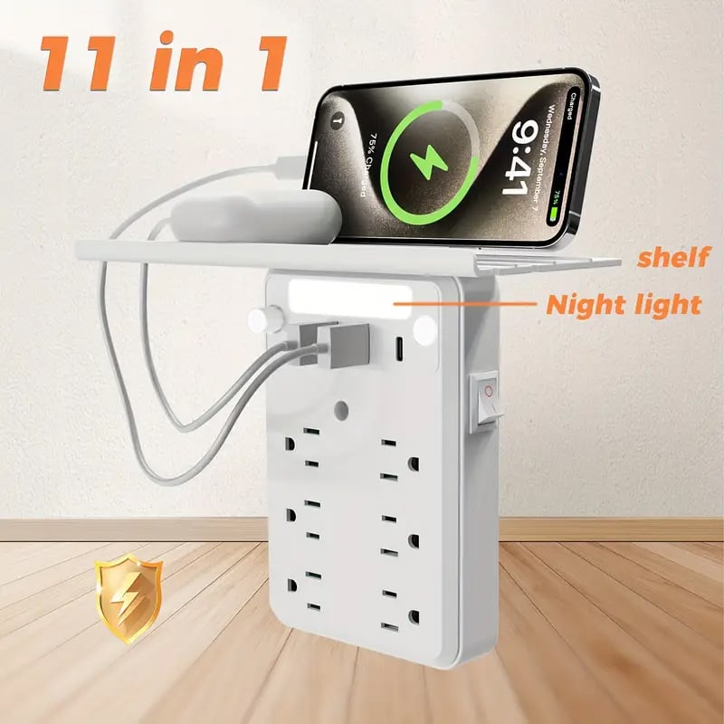 💥🎁Wall Outlet Extender with Shelf Night