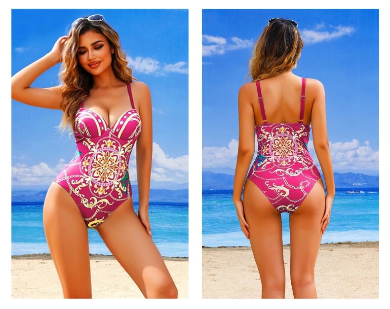 Multi-Colors - Tummy Control Floral Print Swimsuit Sets