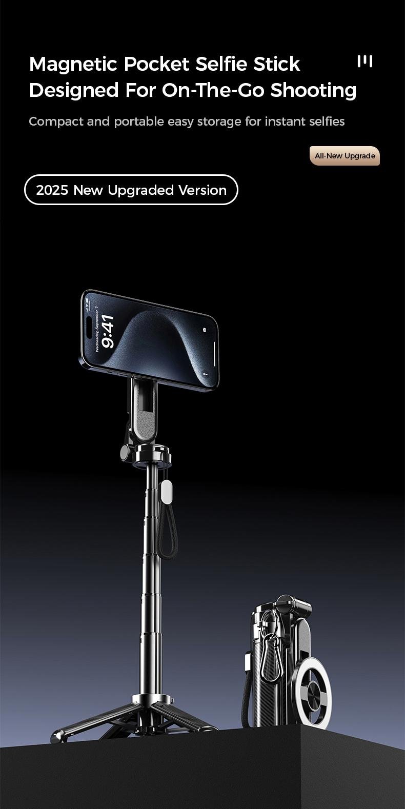 4-in-1 Multifunctional 360° Rotation Magnetic Selfie Stick
