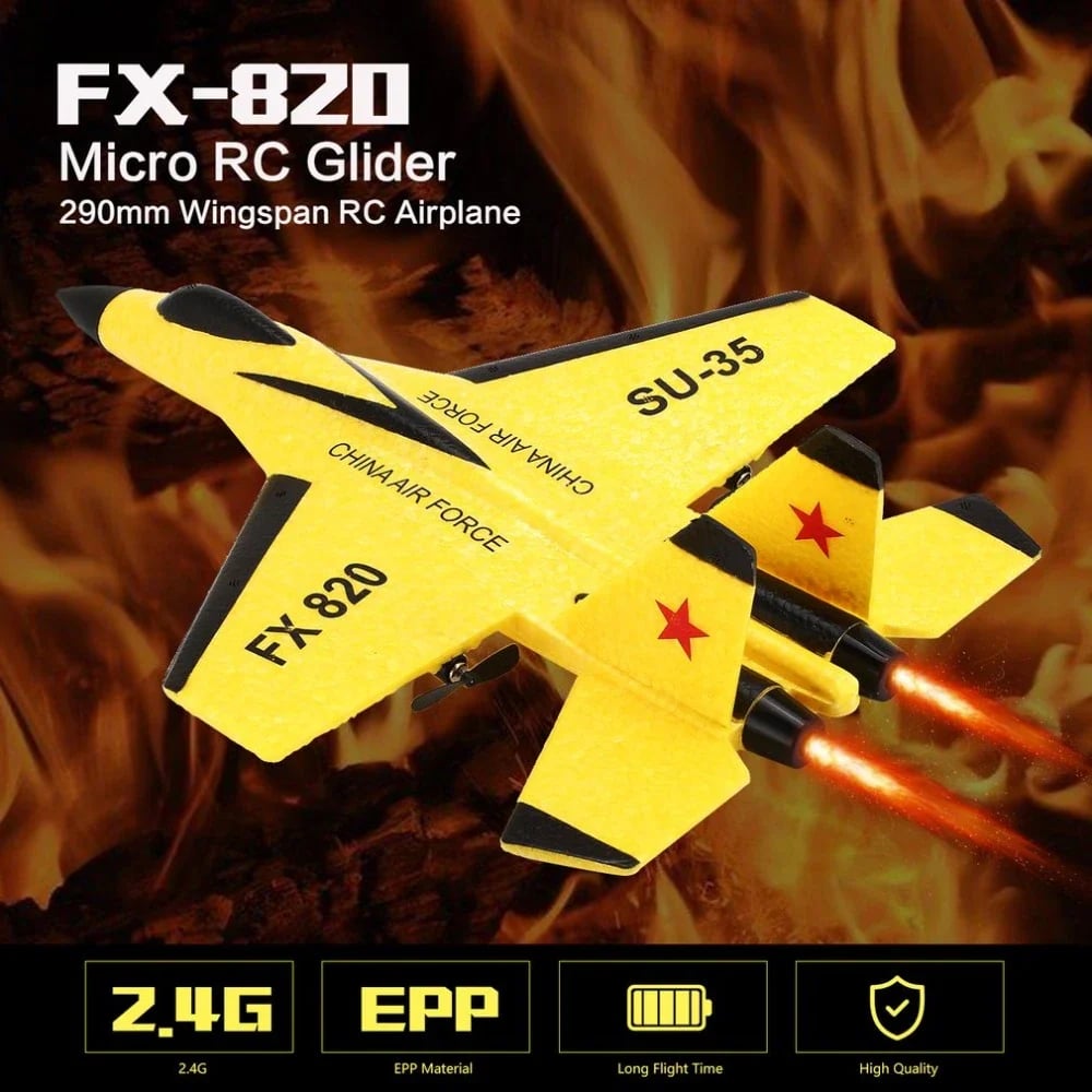 SU-35 Remote Control Jet – 2.4GHz RC Foam Glider Plane with 2 Batteries