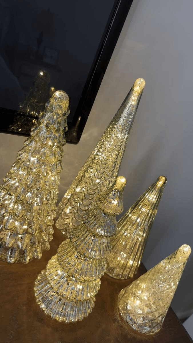 BFF Collection Set of 5 Illuminated Trees - Set of 5 / Gold