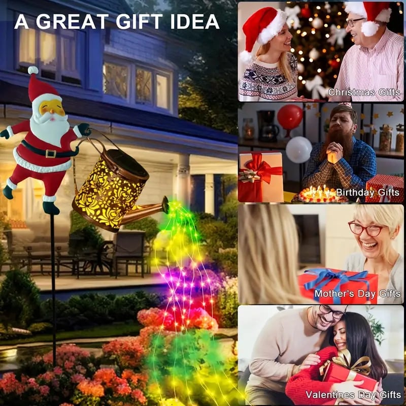 solar christmas lights with fairy watering   outdoor garden patio decor solar powered   lights with   effect durable   construction for holiday decorations christmas lights outdoor solar 1