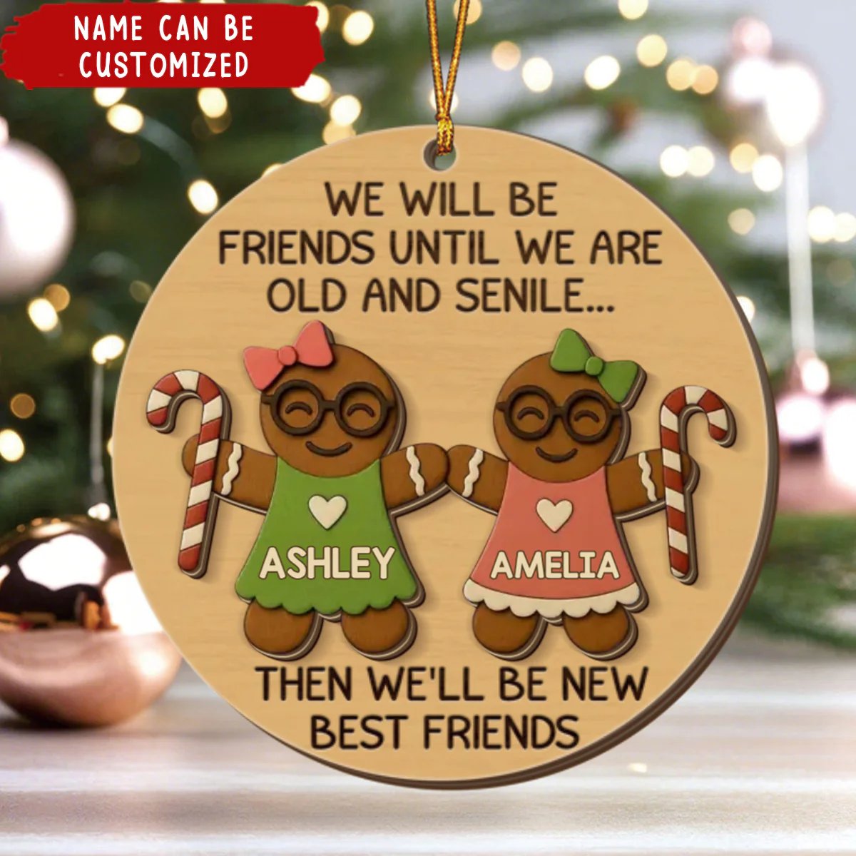 Personalized Besties Ornament, Not Sisters By Blood, Best Friend Christmas Gift, Custom Best Friend Ornament, Sister Glass Ornament Gift