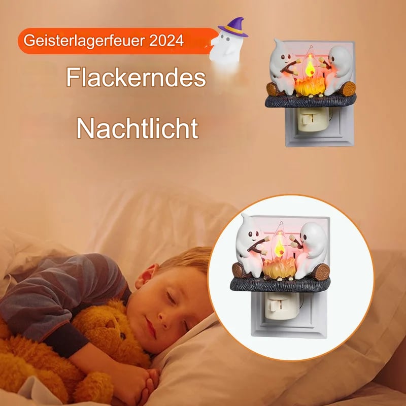 🔥 Flackerndes Geister-Lagerfeuer-Nachtlicht✨🔥👻