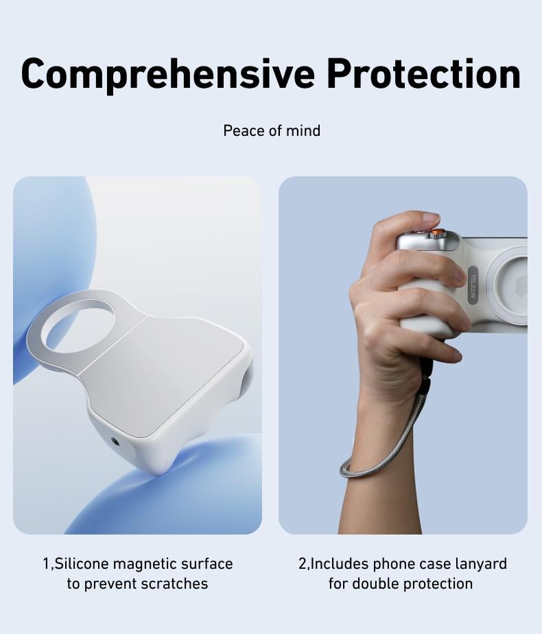 【TikTokShopBlackFriday】TELESIN Magnetic Phone Camera Grip with Wireless Shutter – DSLR-Style Handle for iPhone & Android, 1/4" Screw, Ergonomic Design, Perfect for Vlogging, Selfies, and Steady Shots, Compatible with iPhone 17