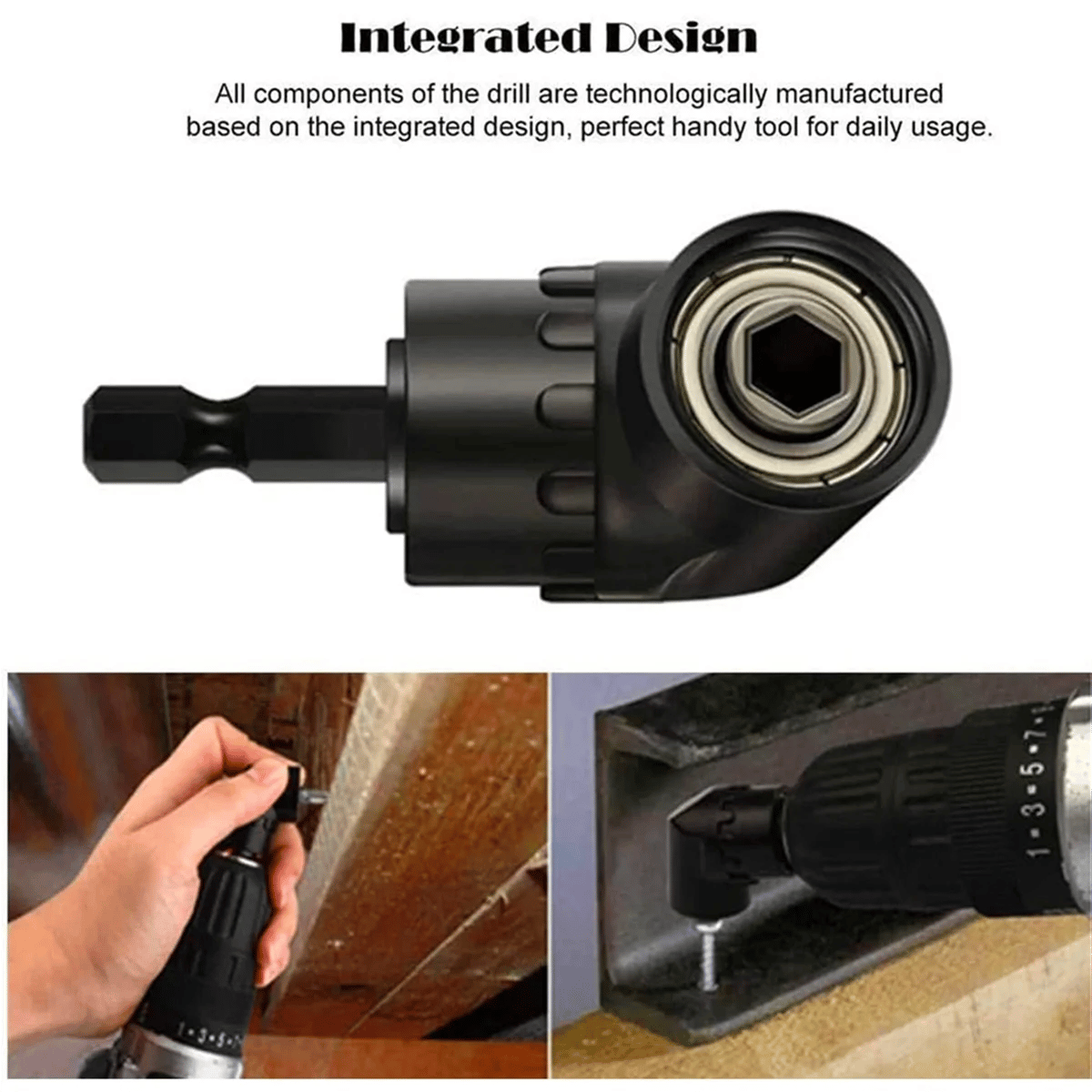 6Pcs Right Angle Drill Attachment Set with 105° Angle Drill Adapter and Impact Grade Socket Adapter