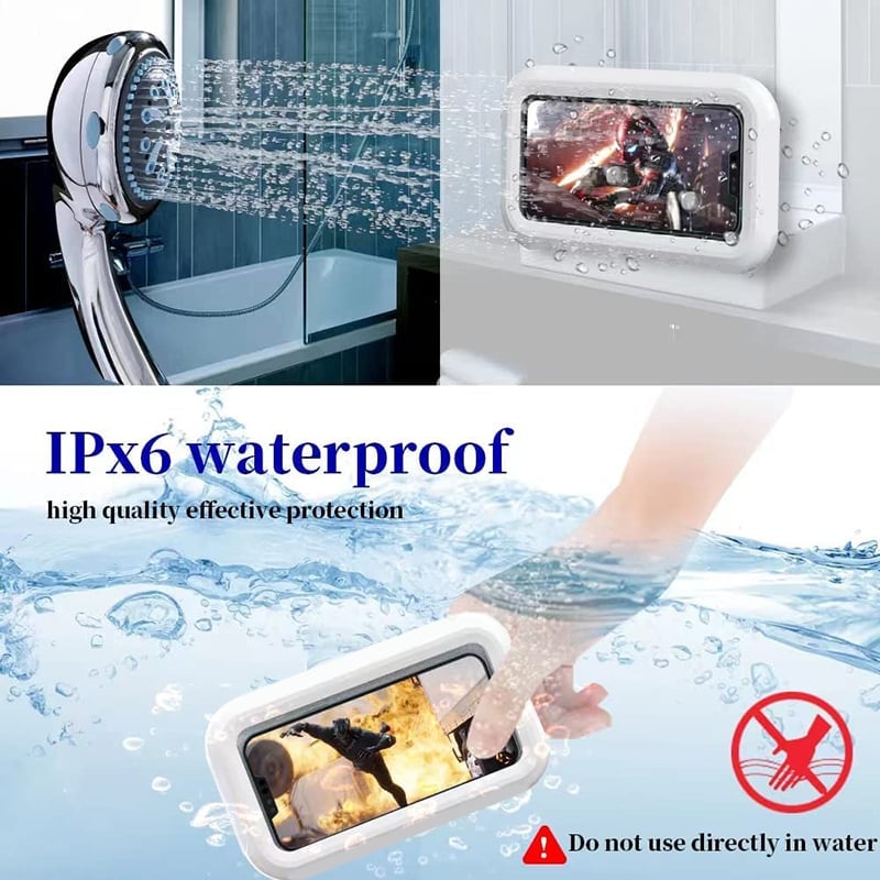 💧Waterproof Shower Wall Mounted 360° Rotation Angle Adjustable Phone Holder