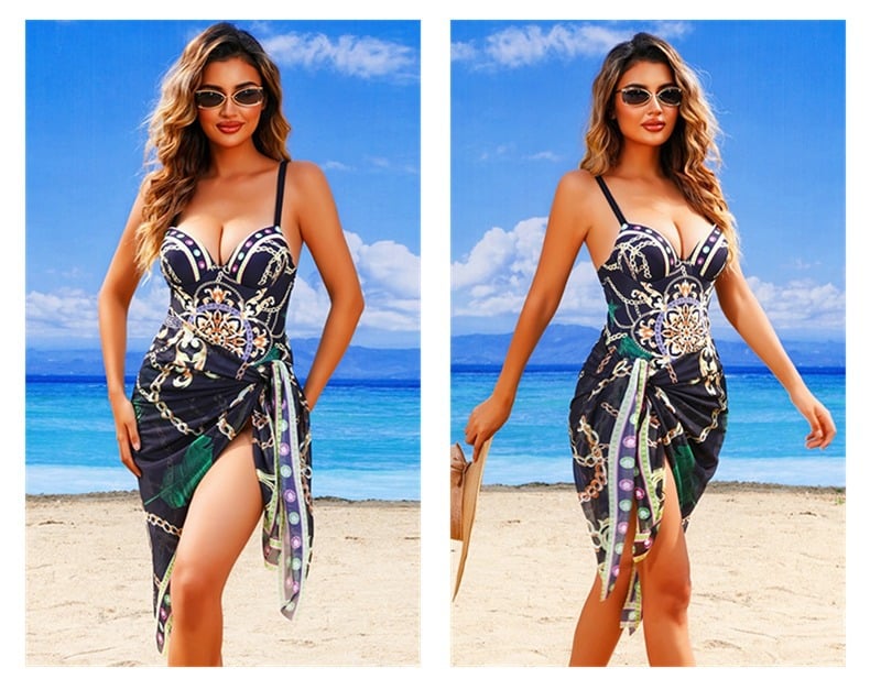 Multi-Colors - Tummy Control Floral Print Swimsuit Sets