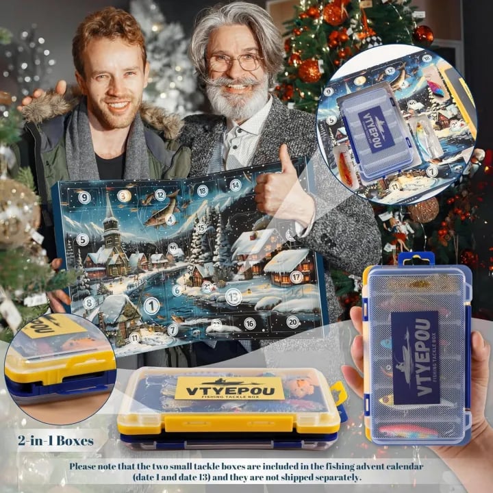 🔥LAST DAY 49% OFF - 🎣2025 Xmas Holiday Fishing Advent Calendar