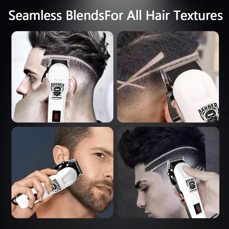 Hair clipper in use showing seamless blending and detail work