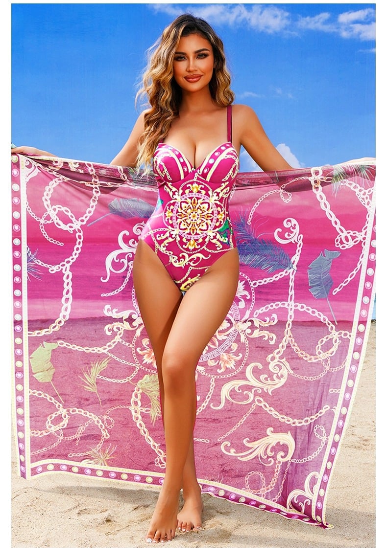 Multi-Colors - Tummy Control Floral Print Swimsuit Sets
