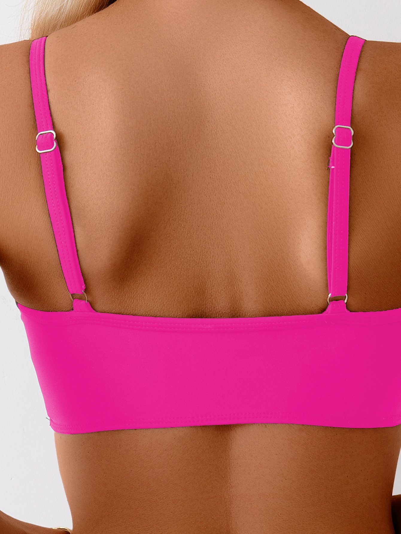 multicolored V neck hollow out Bikini Swimsuit 🎉
