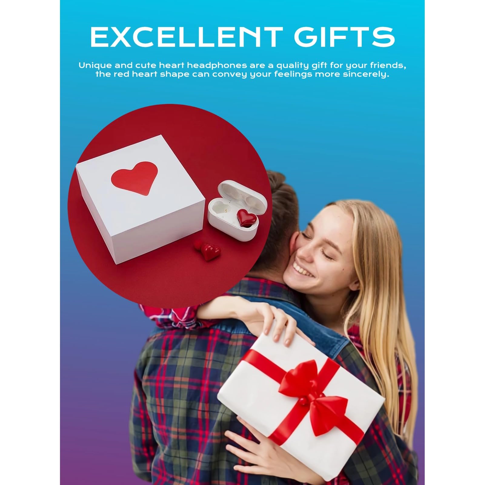 Heart headphones as a gift