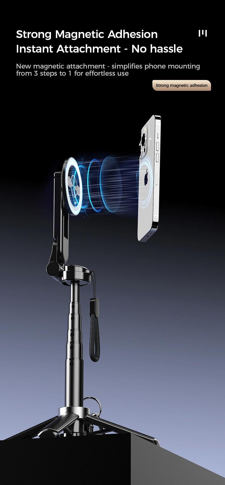 4-in-1 Multifunctional 360° Rotation Magnetic Selfie Stick