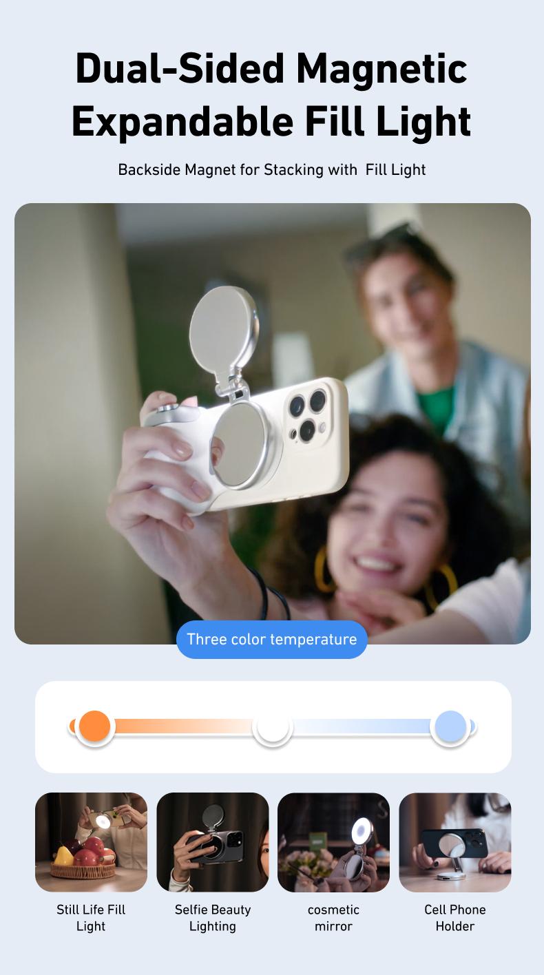 【TikTokShopBlackFriday】TELESIN Magnetic Phone Camera Grip with Wireless Shutter – DSLR-Style Handle for iPhone & Android, 1/4" Screw, Ergonomic Design, Perfect for Vlogging, Selfies, and Steady Shots, Compatible with iPhone 17