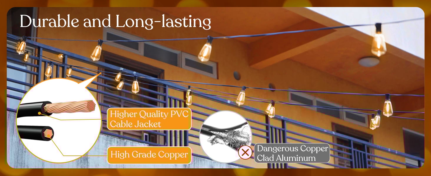 YOYONACY Outdoor String Lights YOYONACY Outdoor String Lights