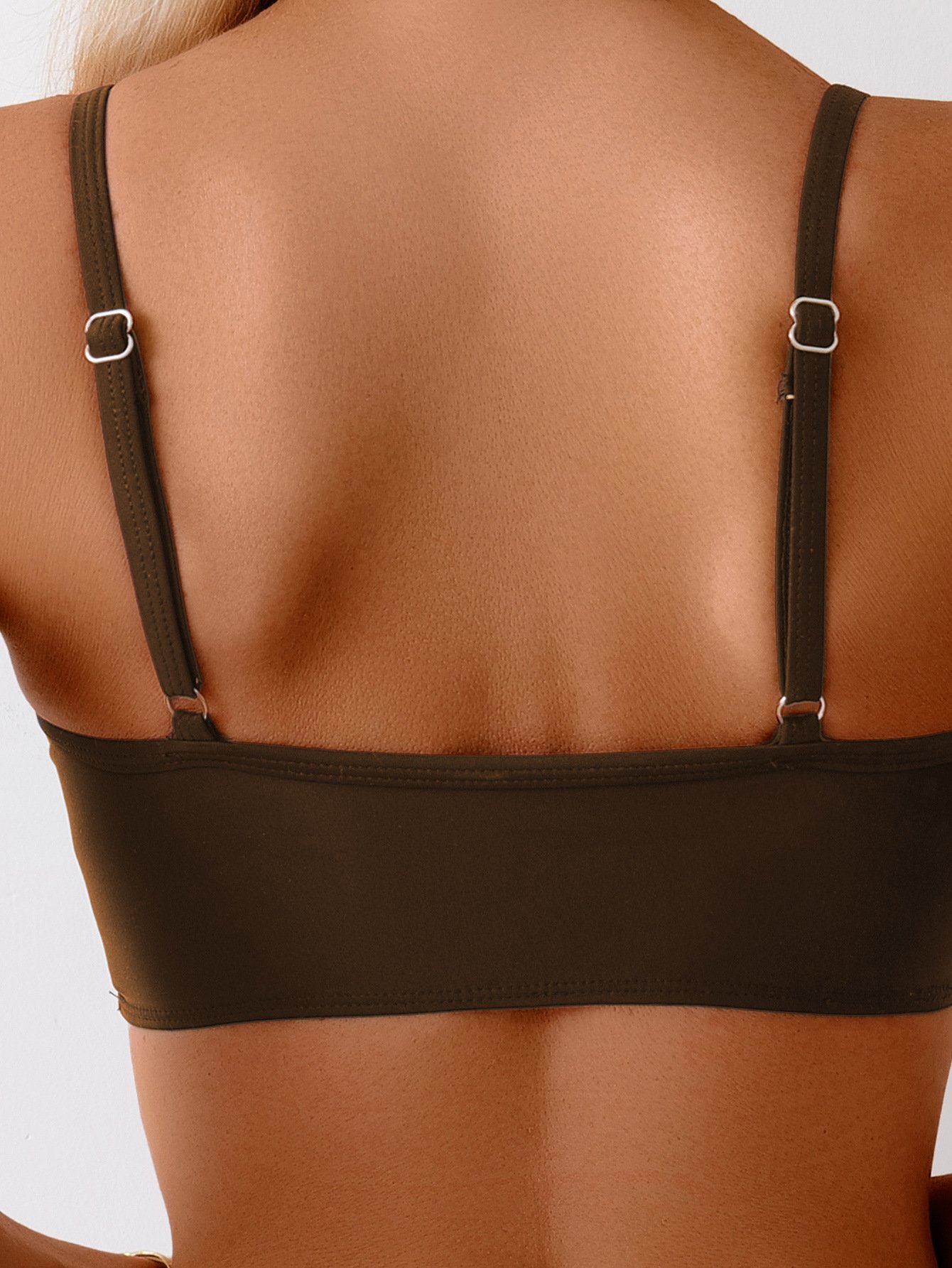 multicolored V neck hollow out Bikini Swimsuit 🎉
